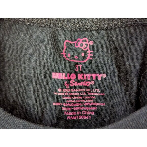 Hello Kitty Halloween Dress 3T By Sanrio Black Long Sleeve Pumpkin Glitter Tulle - Picture 3 of 5